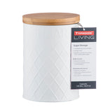 Typhoon Embossed Sugar Storage, White