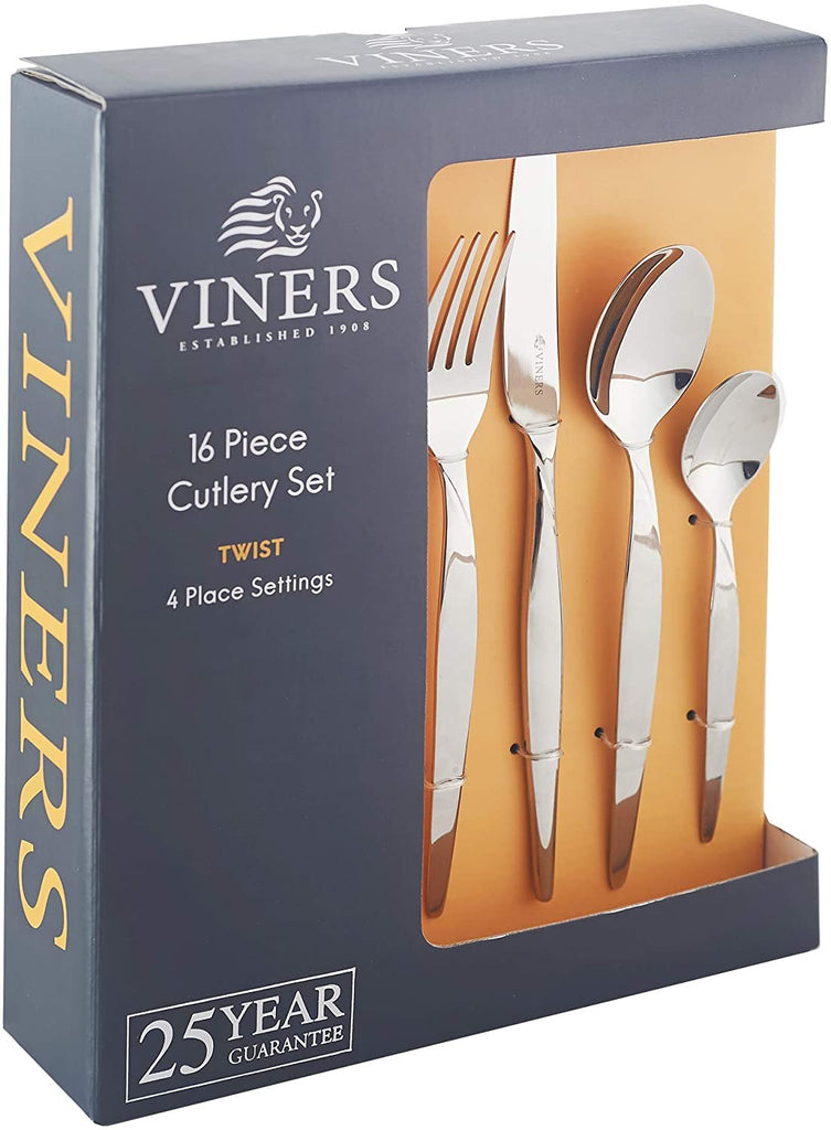 Image - Viners Twist Stainless Steel Cutlery Set, 16pcs, Silver