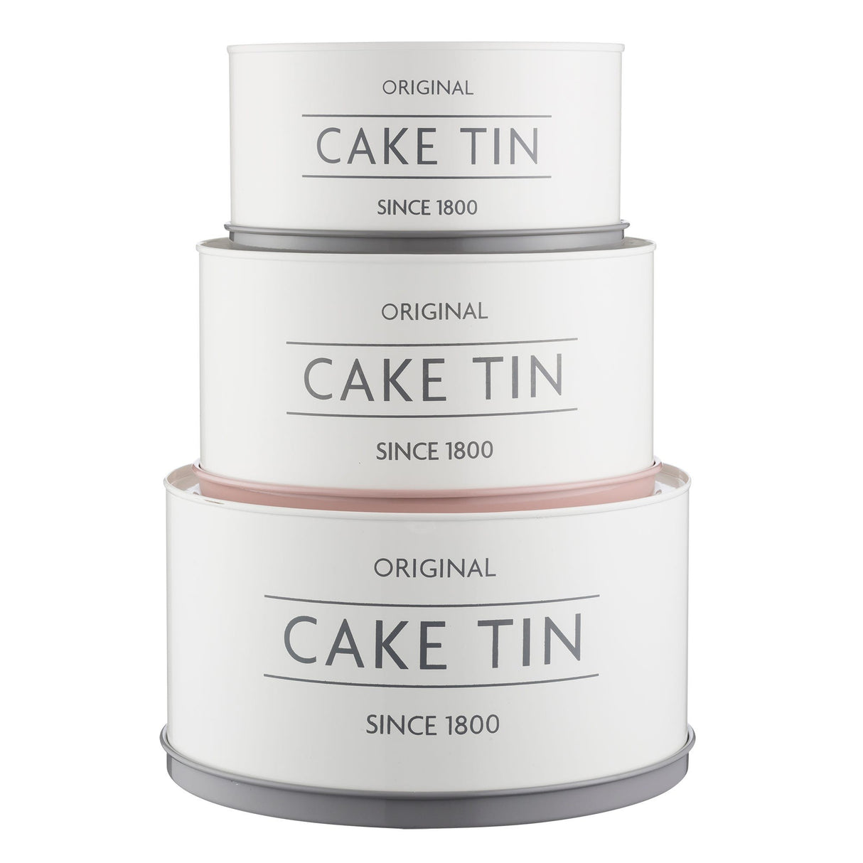 Mason Cash Innovative Kitchen Cake Tins, Set Of 3, White