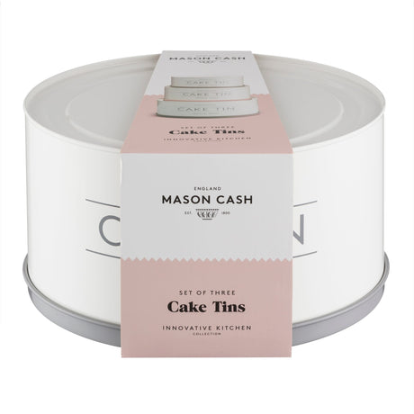 Mason Cash Innovative Kitchen Cake Tins, Set Of 3, White