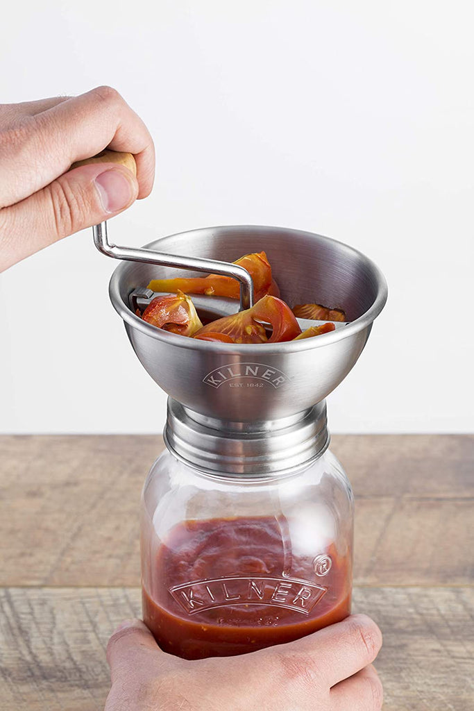 Image - Kilner Sauce Press Glass Jar Set, 1 Litre, Transparent