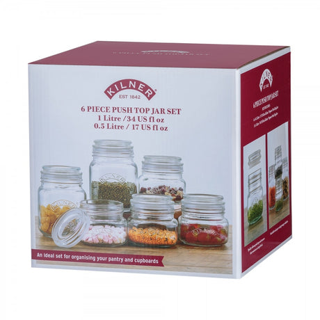 Image - Kilner 6 Piece Push Top Jar Set