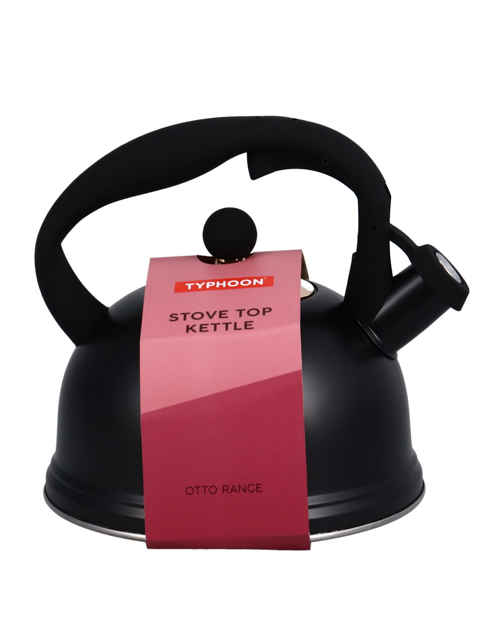 Typhoon Otto Whistling Kettle, 2L, Black