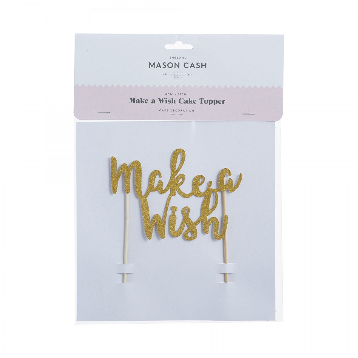 Mason Cash Make A Wish Cake Topper, Golden