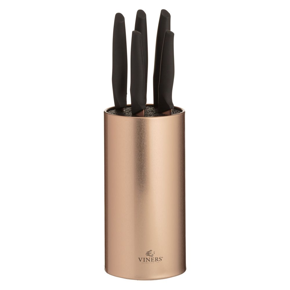 Image - Viners Opulence Rose Gold 5 Piece Knife Block Set