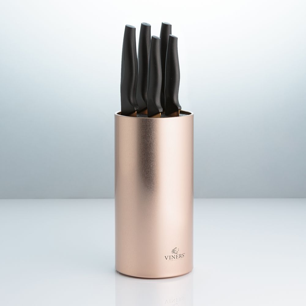 Image - Viners Opulence Rose Gold 5 Piece Knife Block Set