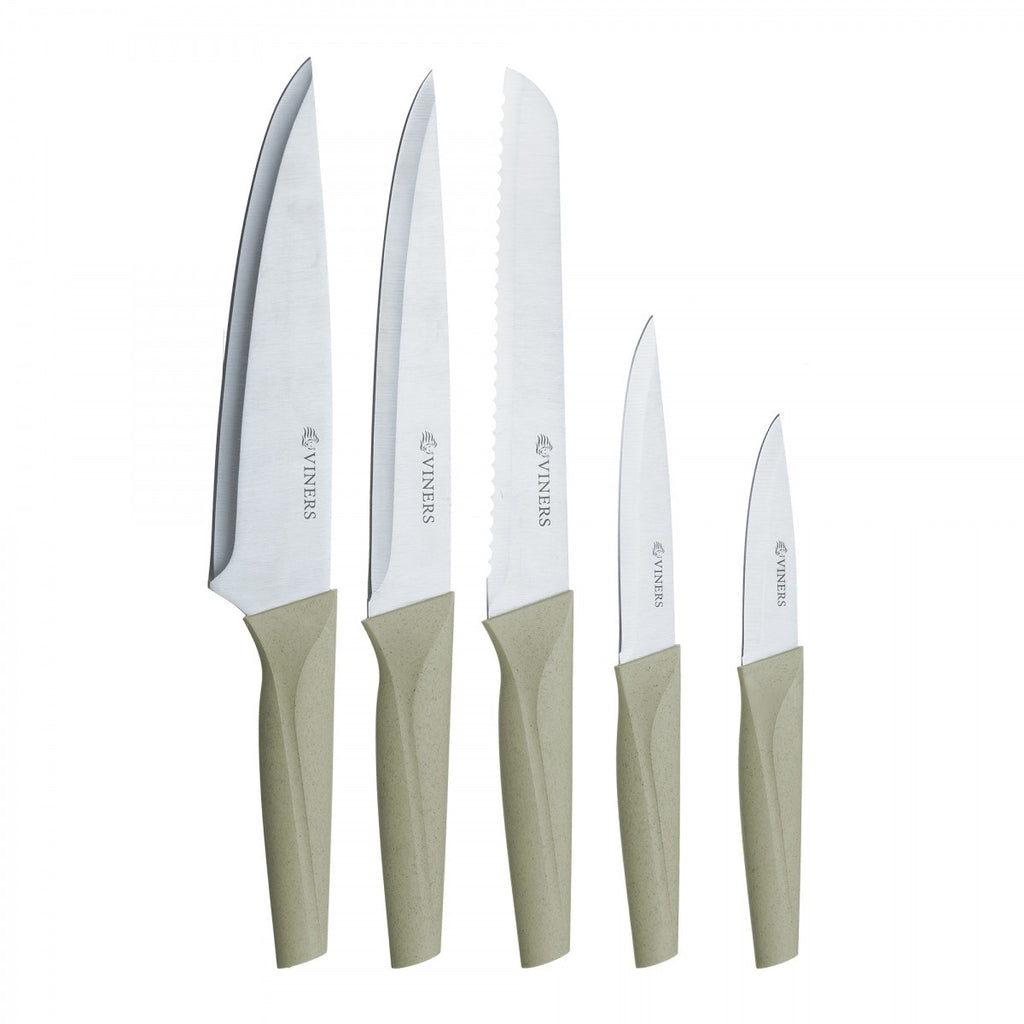 Image - Viners Organic 6pc Knife Block Set + Set of 5 Utensils, Bundle of 11pcs