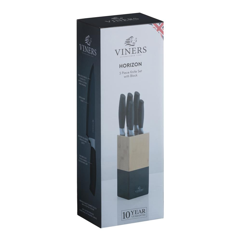 Image - Viners Horizon Indigo 6pc Knife Block Set