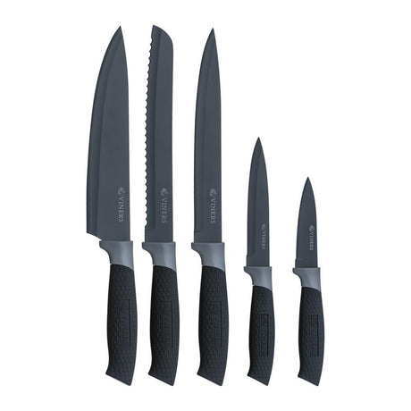 Image - Viners Horizon Knife Block Set, 5pc, Grey