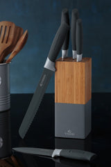 Image - Viners Horizon Knife Block Set, 5pc, Grey