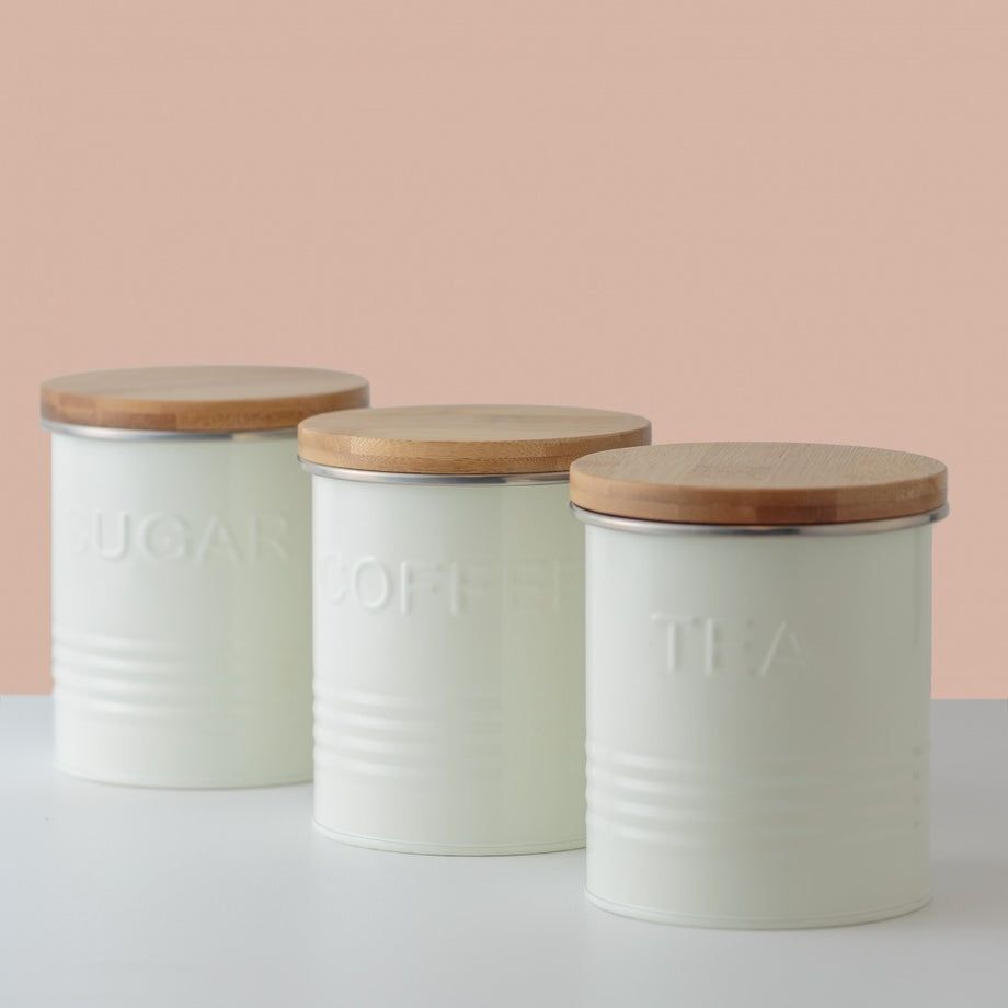 Typhoon Essentials Cream Storage Set – Tea, Coffee Sugar (1 L