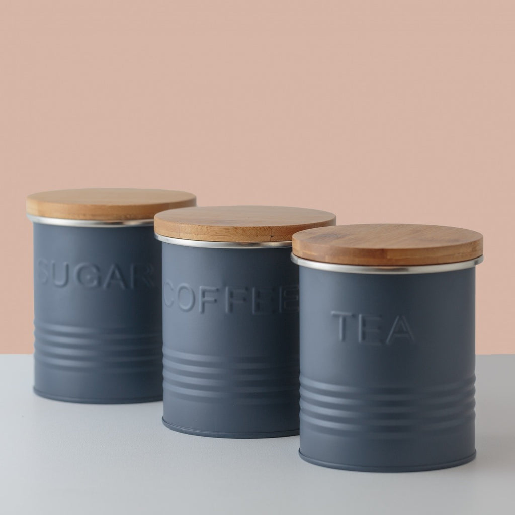 Image - Typhoon Essentials Tea, Coffee, Sugar Storage Set, Blue