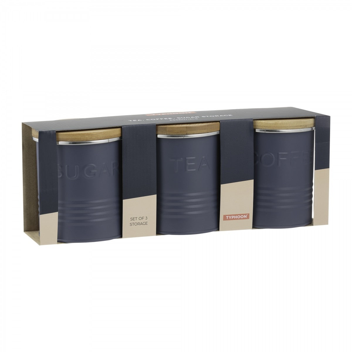 Image - Typhoon Essentials Tea, Coffee, Sugar Storage Set, Blue