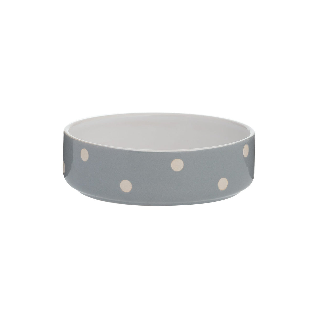 Mason Cash Polka Dot Pet Bowl, Grey, 13cm