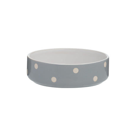 Mason Cash Polka Dot Pet Bowl, Grey, 13cm