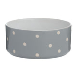 Mason Cash Polka Dot Dog Bowl, Grey, 18cm