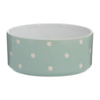 Mason Cash Polka Dot Dog Bowl, Sage, 18cm