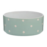 Mason Cash Polka Dot Dog Bowl, Sage, 18cm