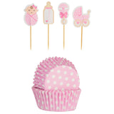 Image - Mason Cash 48 Vintage Baby Girl Cupcake Case & Toppers