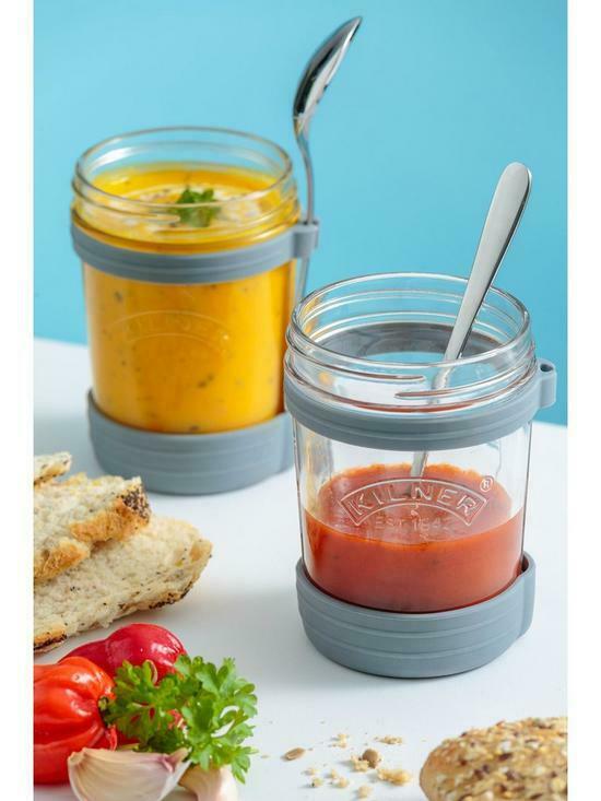 Image - Kilner Soup Jar with Spoon Set, 350ml, Clear