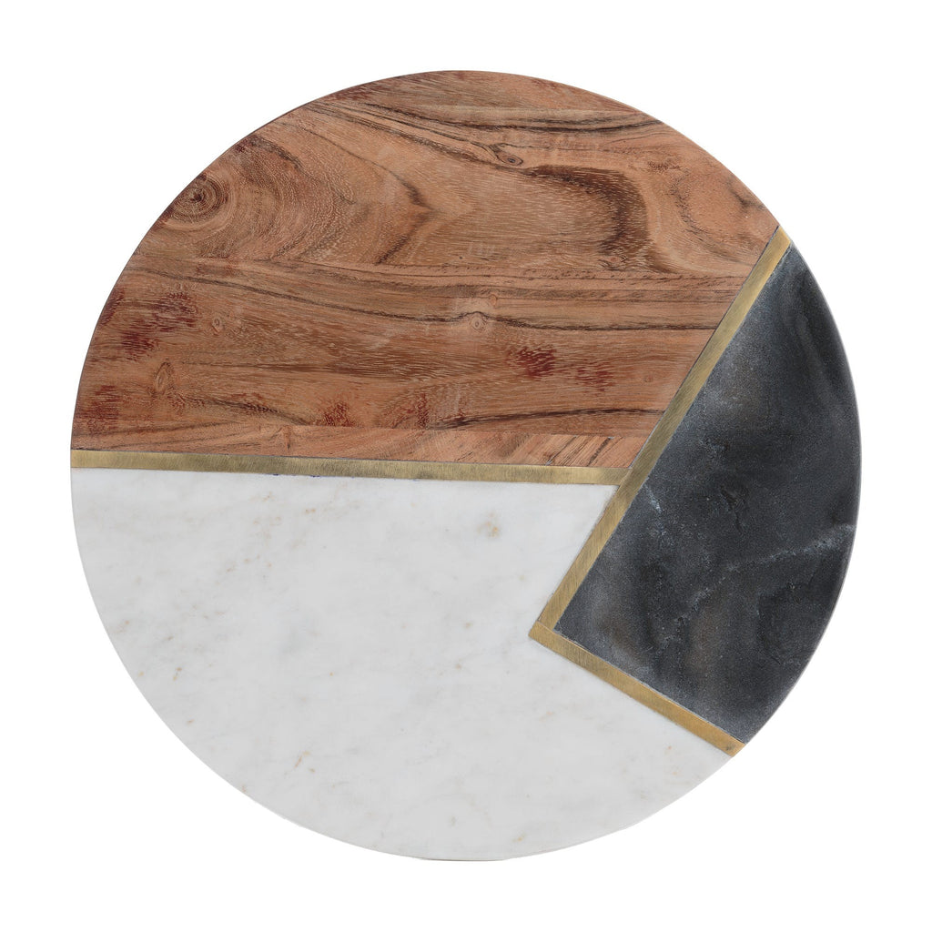 Image - TYPHOON® Elements Marble/Acacia Round Serve Board, 30cm