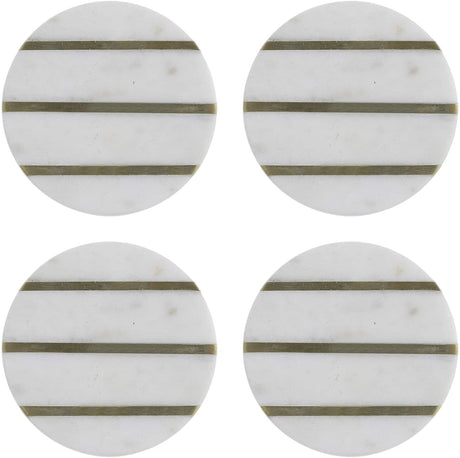 Image - Typhoon Elements Set Of 4 Marble/Brass Round Coasters
