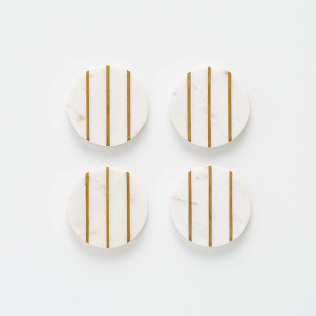 Image - Typhoon Elements Set Of 4 Marble/Brass Round Coasters