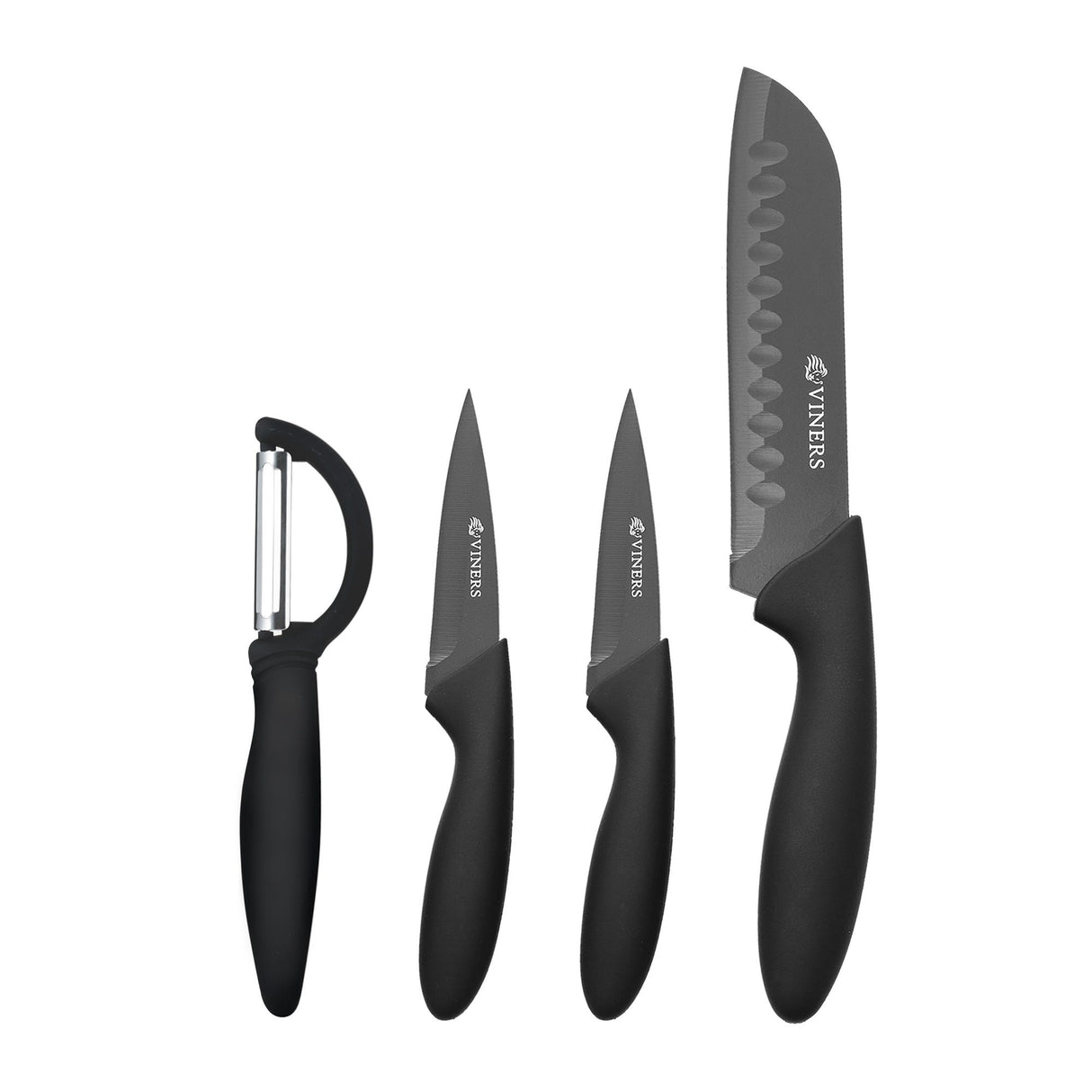Image - VINERS Everyday 3pc Knife Set with Peeler, Black
