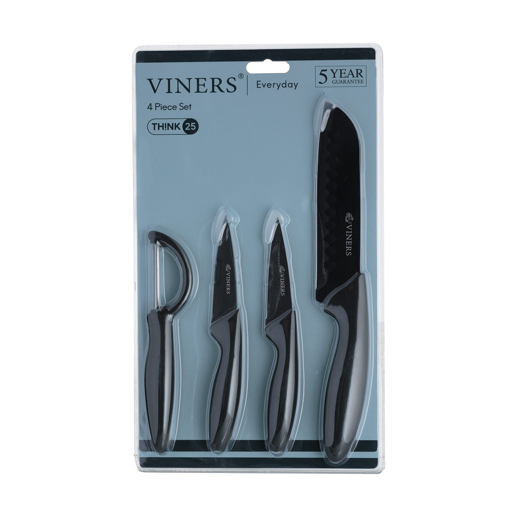 Image - VINERS Everyday 3pc Knife Set with Peeler, Black