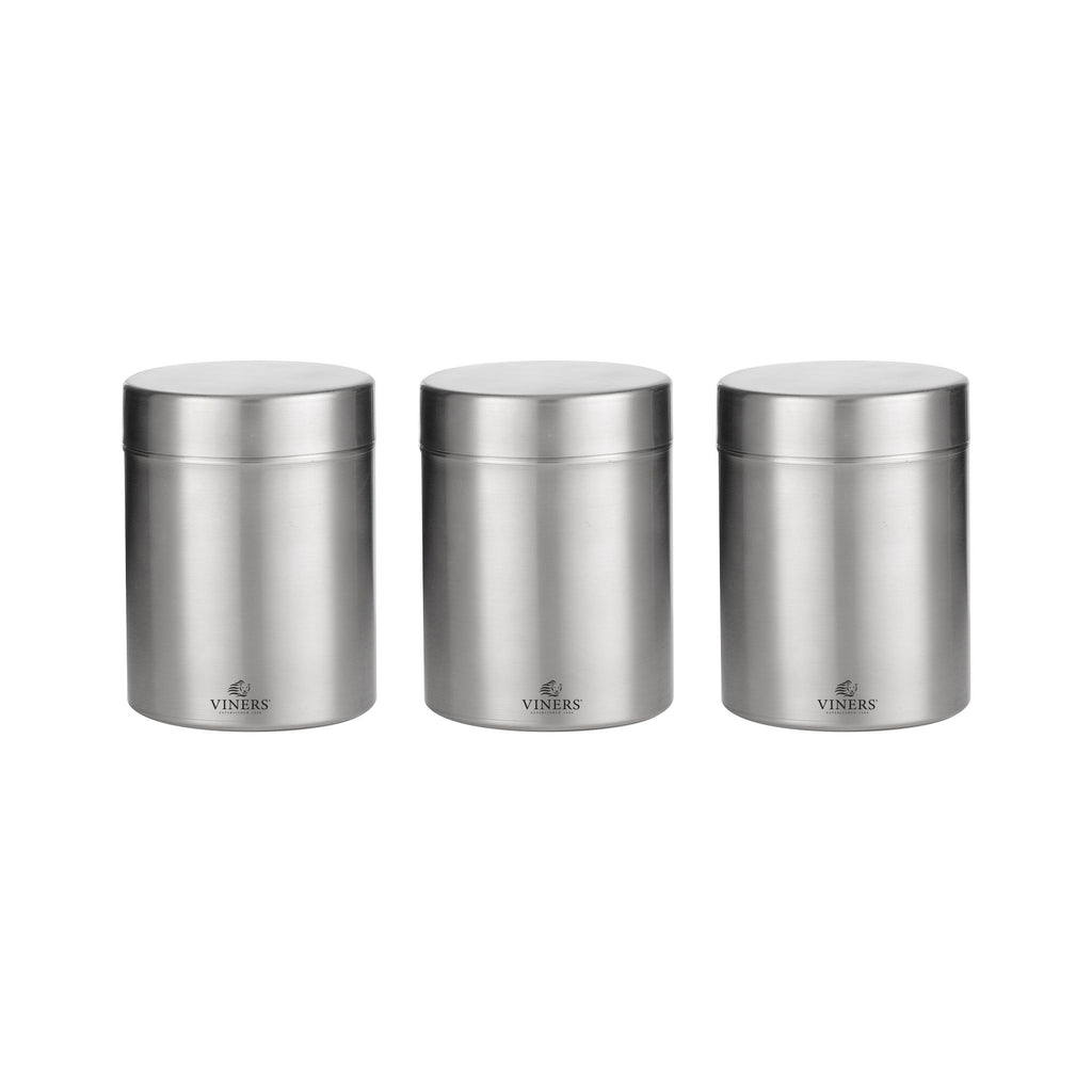 Image - Viners Everyday Set Of 3 Stainless Steel Jars