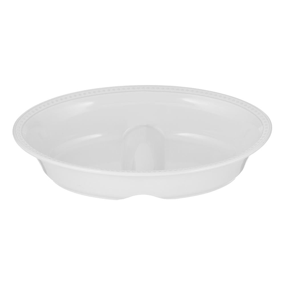 Image - Mason Cash Beaded Divided Dish, 37cm, White