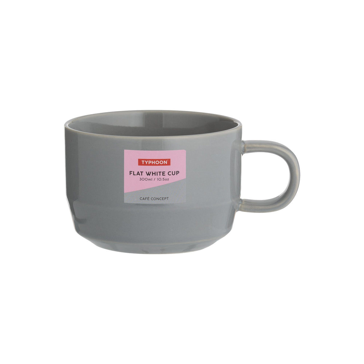 Typhoon Cafe Concept Flat White Mug, 300ml, Dark Grey 