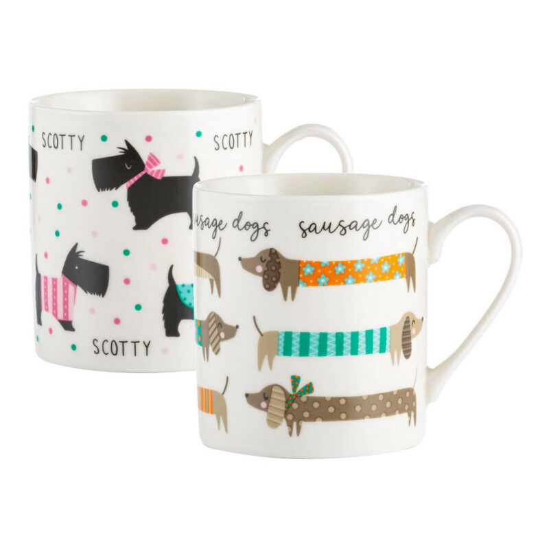 Image - Price & Kensington Sausage & Scotty Assorted Fine China Mug, 340ml