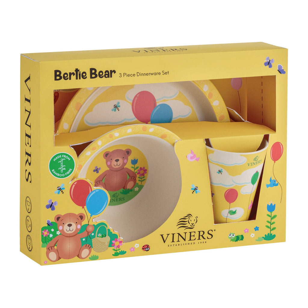 Image - Viners Bertie 3pce Bamboo Fibre Kids Dinnerware Set