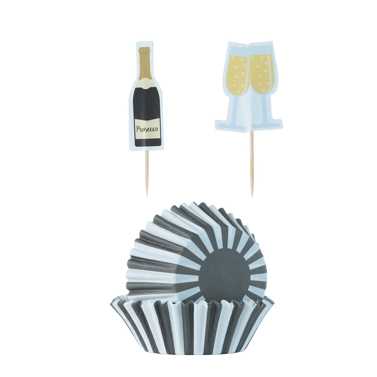 Mason Cash Prosecco Cupcake Case & Toppers, 48 Pieces 