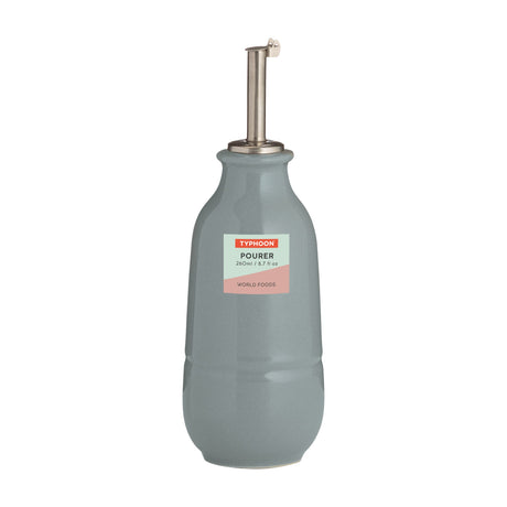 Typhoon World Foods Stoneware Pourer Bottle, 260ml, Blue
