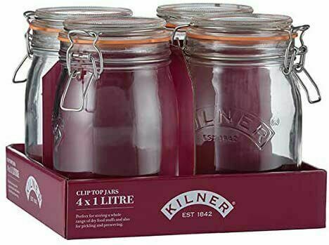 Image - Kilner Clip Top Round Jar 1 Litre Tray Of 4