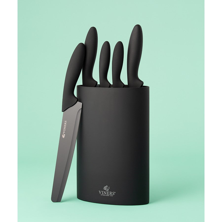 Image - Viners Assure Knife Block Set, 6pcs, Black