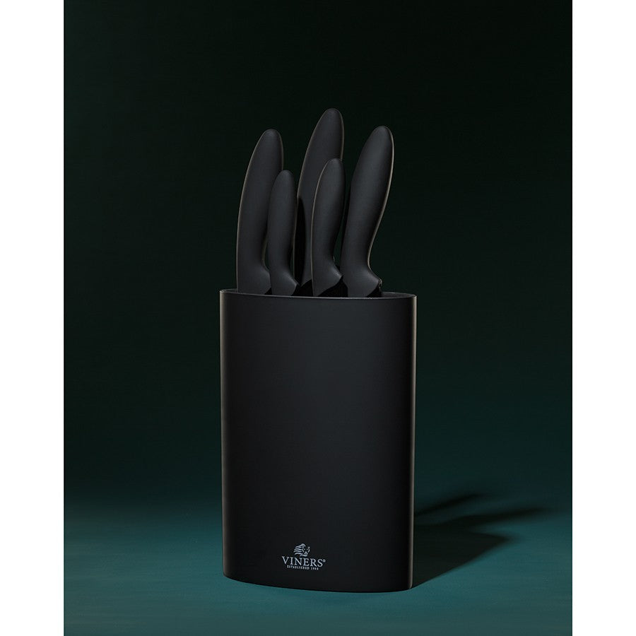 Image - Viners Assure Knife Block Set, 6pcs, Black