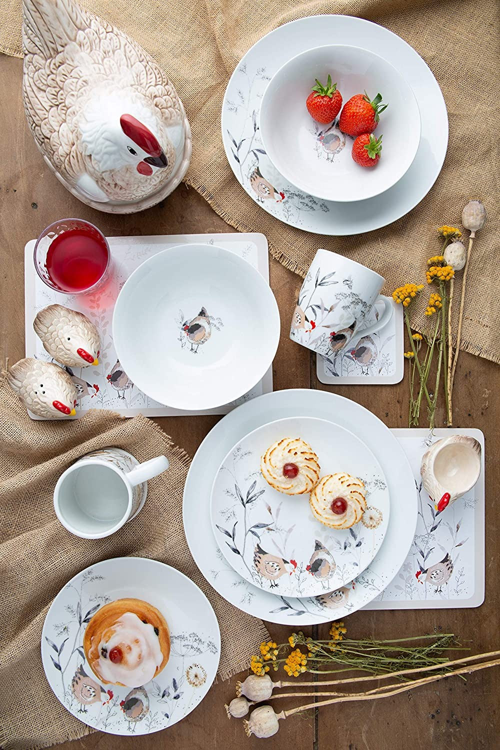 Price & Kensington Country Hens Placemats, Set Of 4