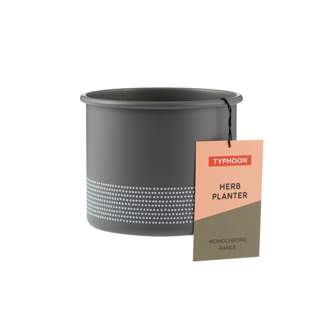 Typhoon Monochrome Herb Planter, 700ml, Grey