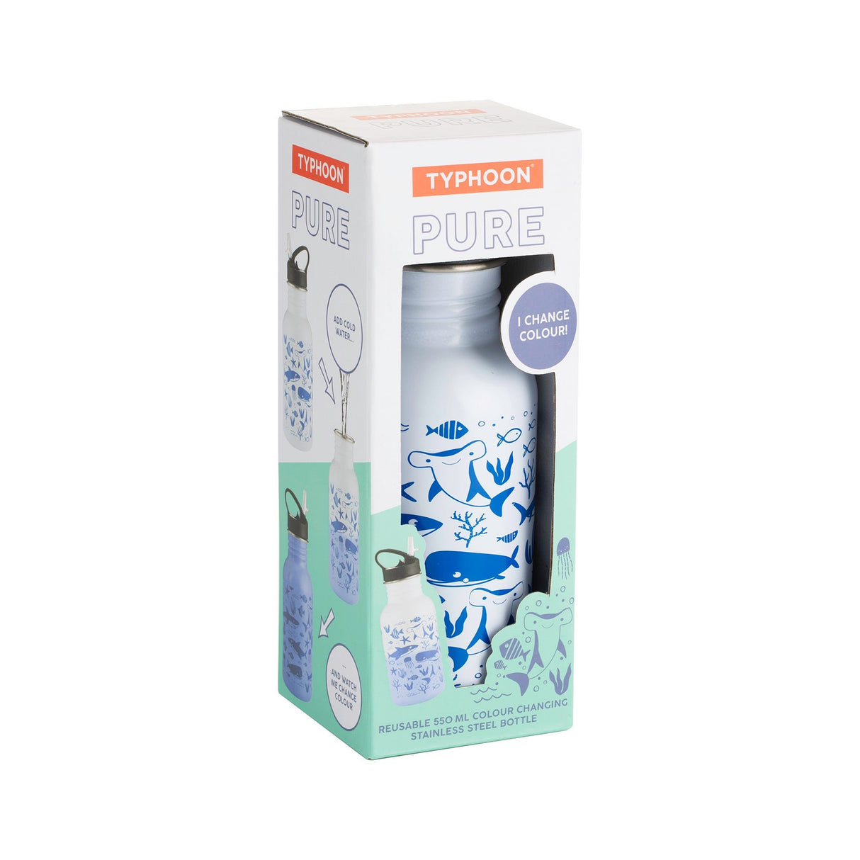 Typhoon Pure Kids Colour Change Sealife Bottle, 550ml