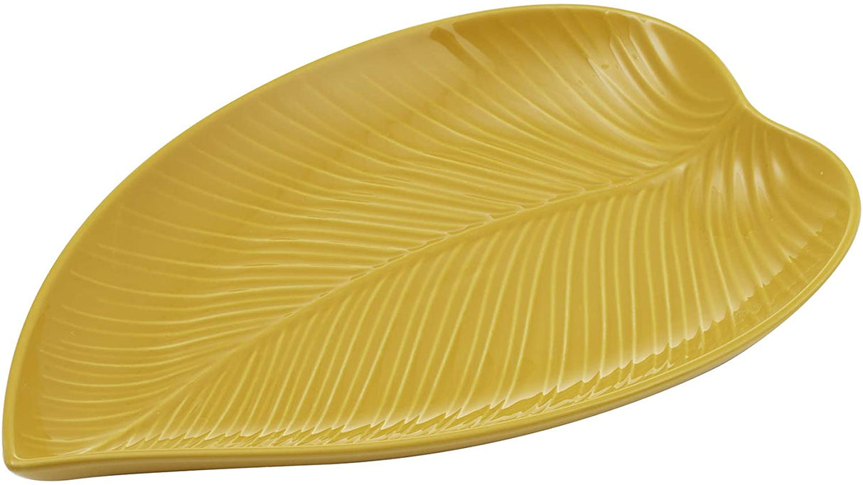 Mason Cash In The Forest Leaf Platter, Medium, Yellow
