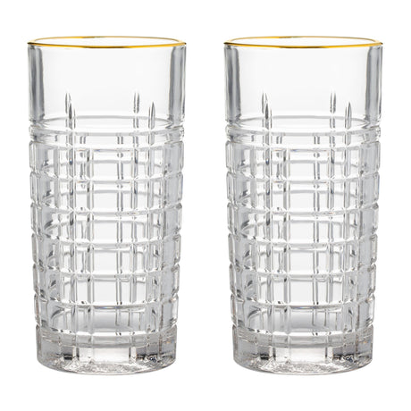 Image - Ravenhead Regency Gold Set Of 2 Hiball Glasses 36cl