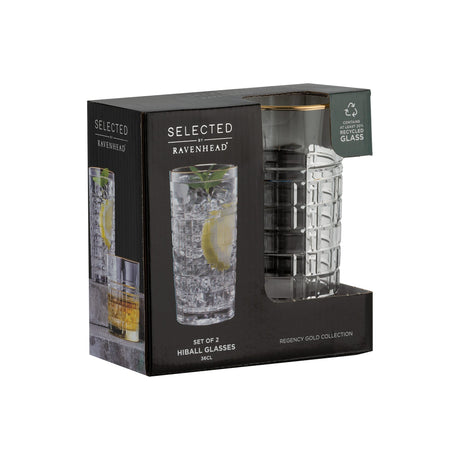 Image - Ravenhead Regency Gold Set Of 2 Hiball Glasses 36cl