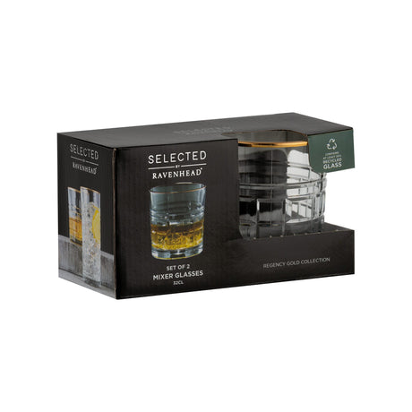 Image - Ravenhead Regency Gold Set Of 2 Mixer Glasses 32cl