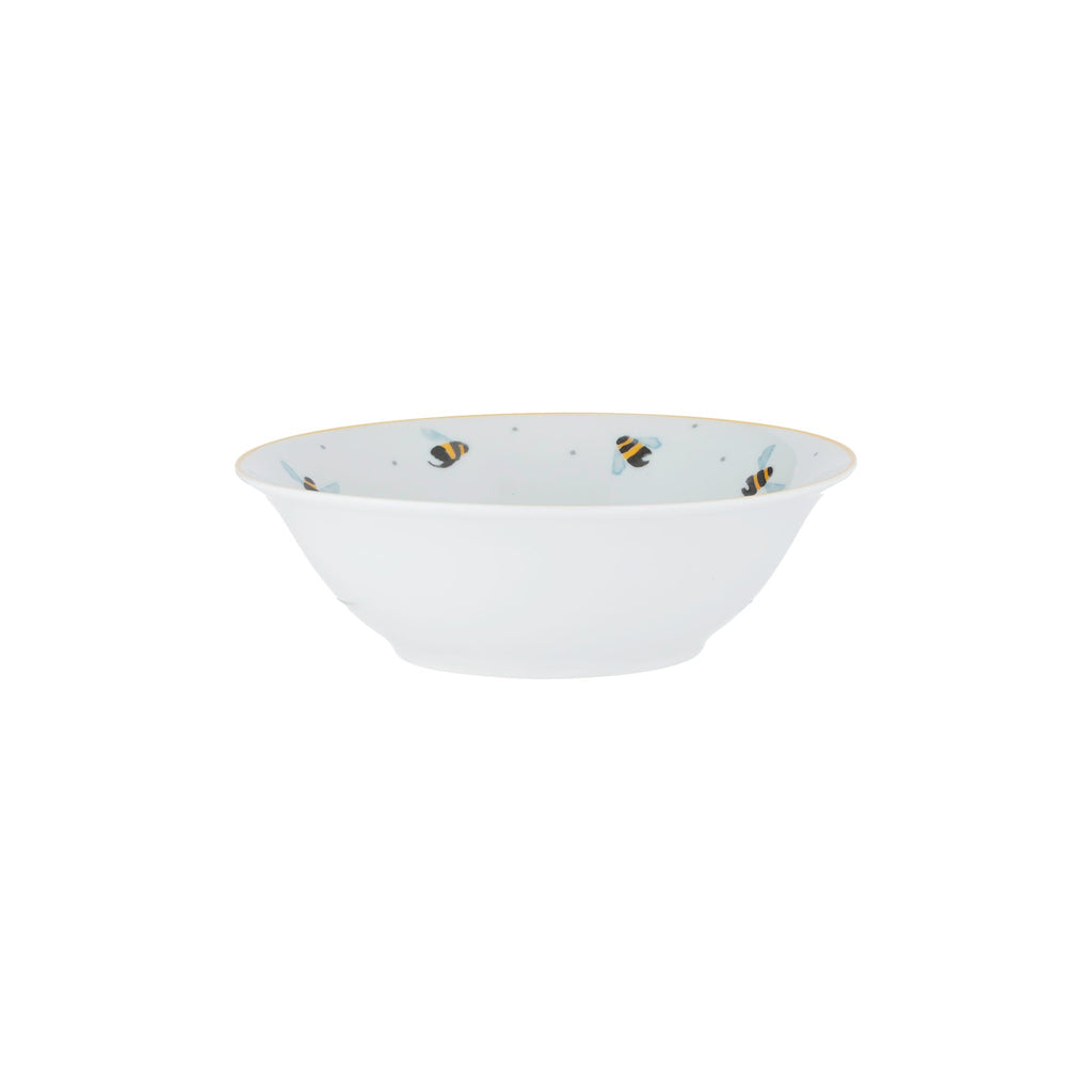 Price & Kensington Sweet Bee Porcelain Cereal Bowl, 18cm, White