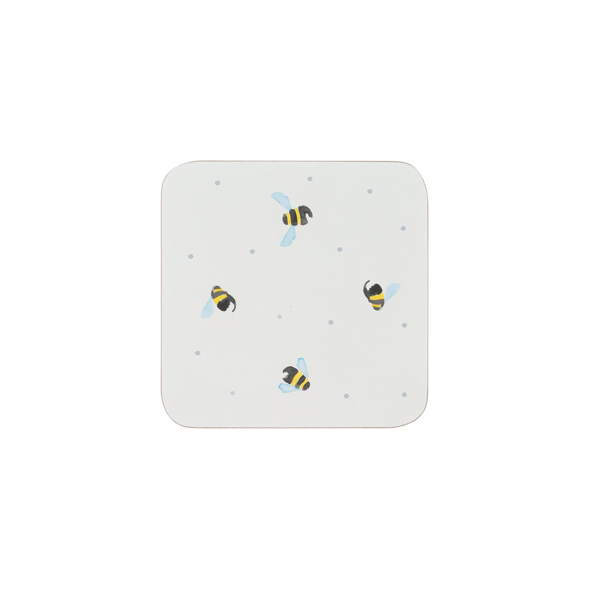 Price & Kensington Sweet Bee Coasters, Set of 4, White