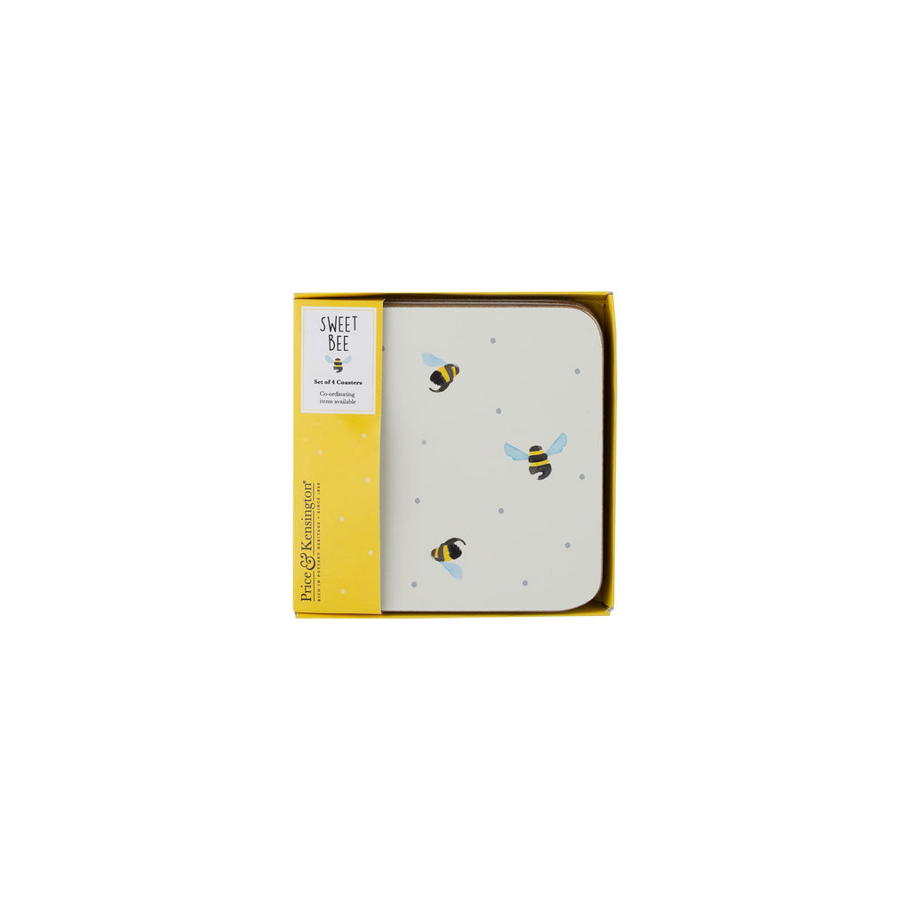 Price & Kensington Sweet Bee Coasters, Set of 4, White