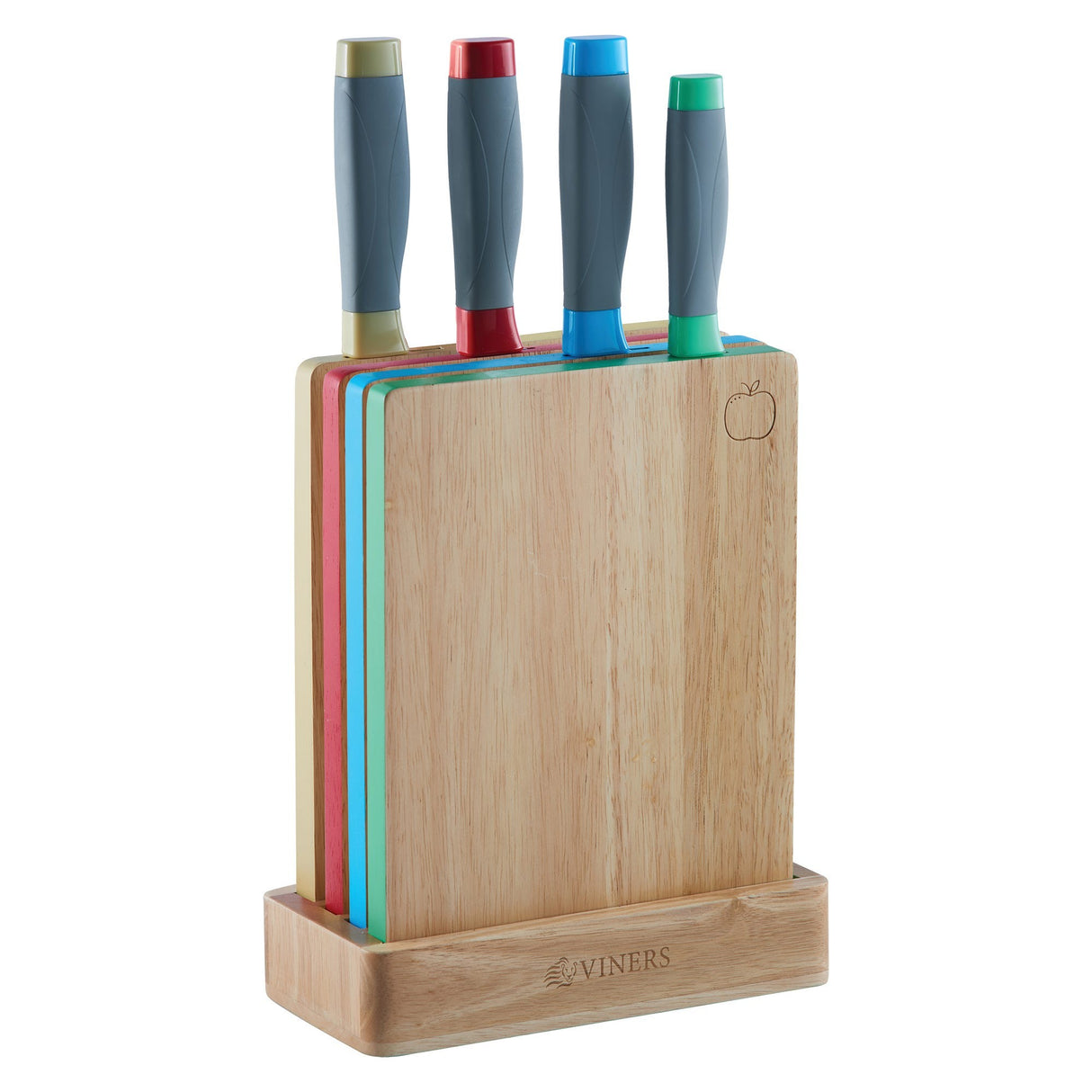 Image - Viners Assure Colour Code Knife Block & Board Set